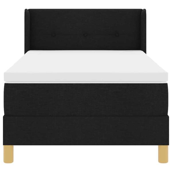 Boxspringbett Schwarz und Weiß und Schwarz 80 x 200 cm Stoff
