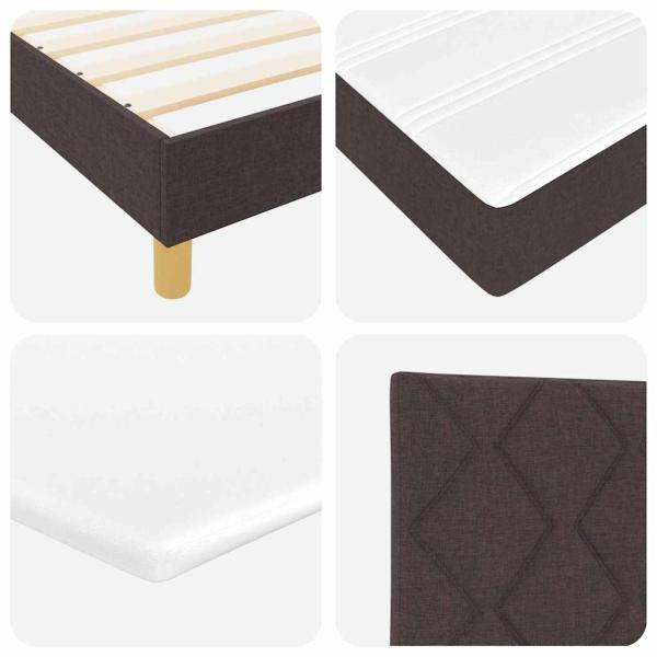 Boxspringbett Dunkelbraun und Weiß 80 x 200 cm Stoff