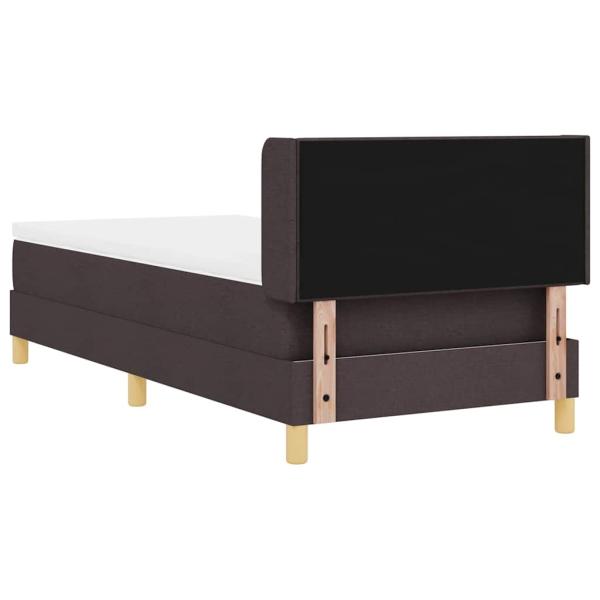 Boxspringbett Dunkelbraun und Weiß 80 x 200 cm Stoff