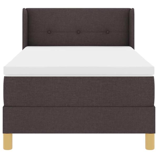 Boxspringbett Dunkelbraun und Weiß 90 x 200 cm Stoff