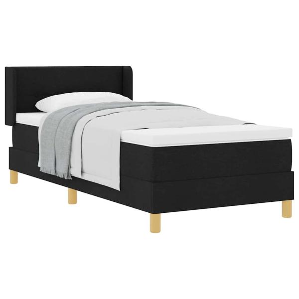 Boxspringbett Schwarz und Weiß und Schwarz 100 x 200 cm Stoff