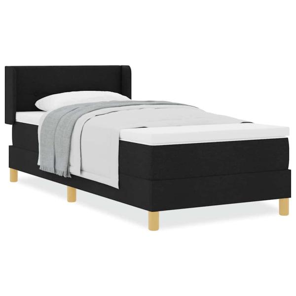 Boxspringbett Schwarz und Weiß und Schwarz 100 x 200 cm Stoff