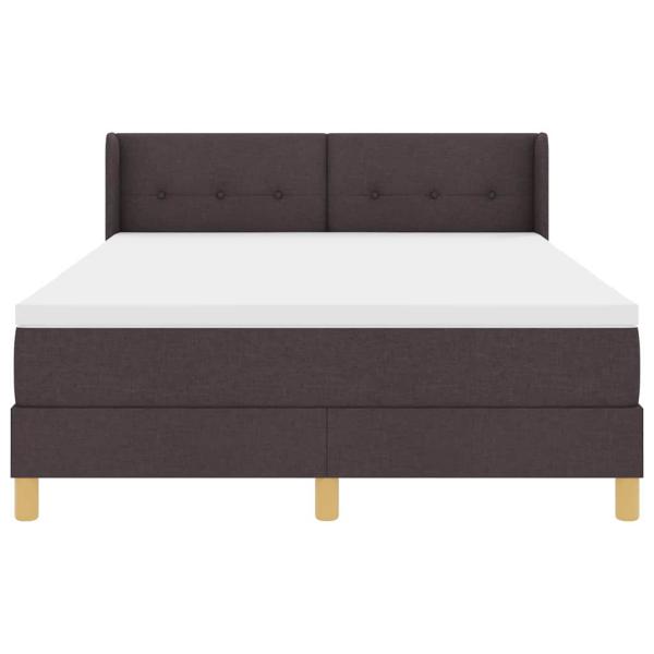 Boxspringbett Dunkelbraun und Weiß 140 x 190 cm Stoff