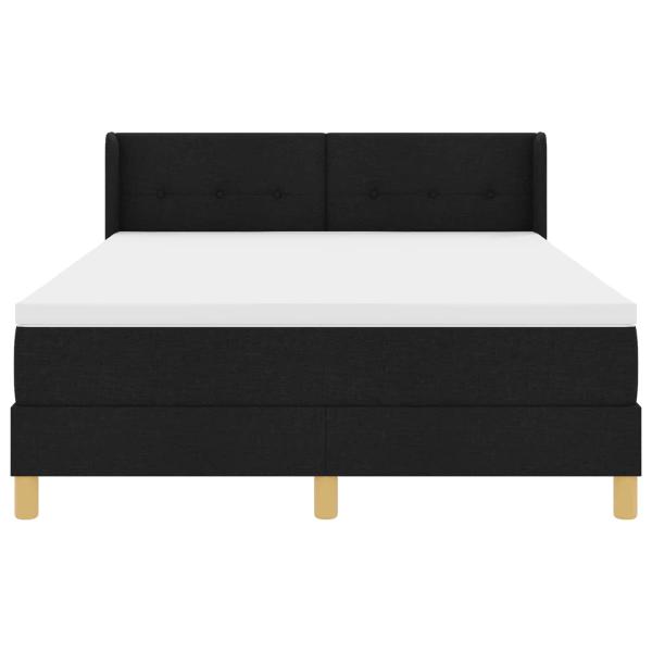 ARDEBO.de - Boxspringbett mit Kopfteil Schwarz 140 x 200 cm Polsterung