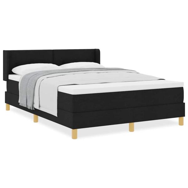 Boxspringbett mit Kopfteil Schwarz 140 x 200 cm Polsterung