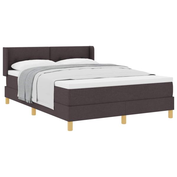 Boxspringbett mit Kopfteil Dunkelbraun 200 x 140 cm Stoff