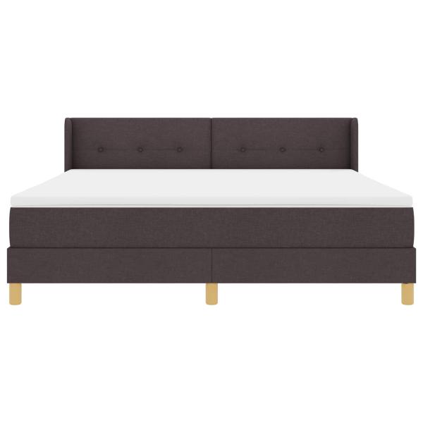 Boxspringbett Dunkelbraun und Weiß 180 x 200 cm Polyester