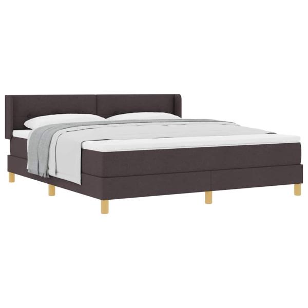 Boxspringbett Dunkelbraun und Weiß 180 x 200 cm Polyester