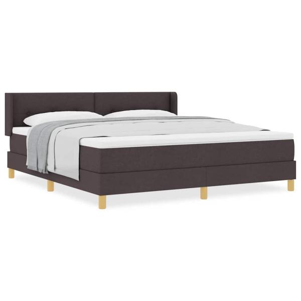 Boxspringbett Dunkelbraun und Weiß 180 x 200 cm Polyester