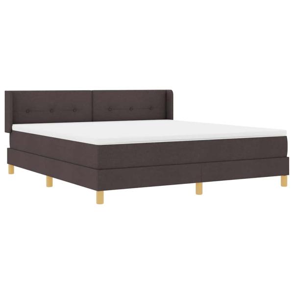 Boxspringbett Dunkelbraun und Weiß 180 x 200 cm Polyester