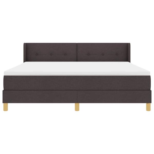 Boxspringbett Dunkelbraun und Weiß 180 x 200 cm Polyester
