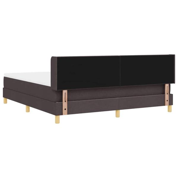 Boxspringbett Dunkelbraun und Weiß 180 x 200 cm Polyester