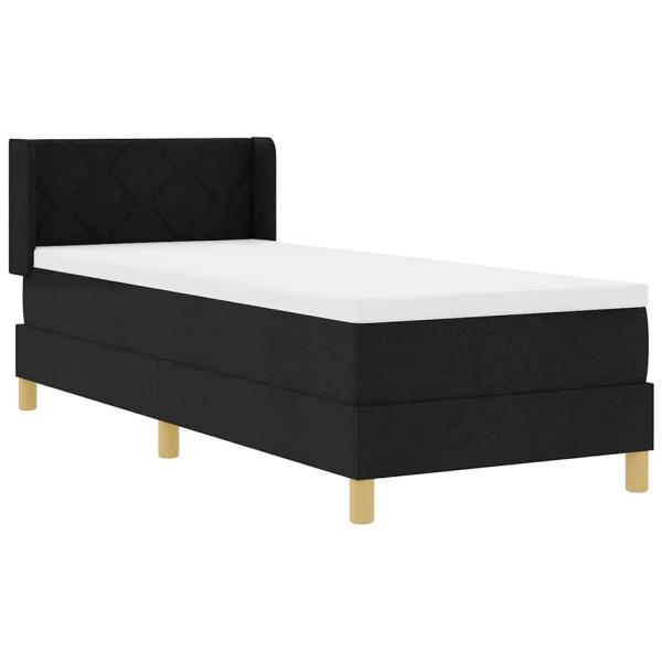 Boxspringbett Schwarz und Weiß und Schwarz 80 x 200 cm Stoff
