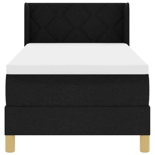 Boxspringbett Schwarz und Weiß und Schwarz 80 x 200 cm Stoff