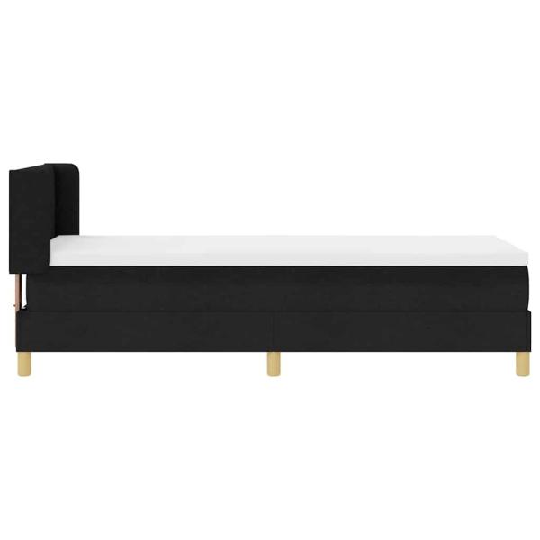 Boxspringbett Schwarz und Weiß und Schwarz 80 x 200 cm Stoff