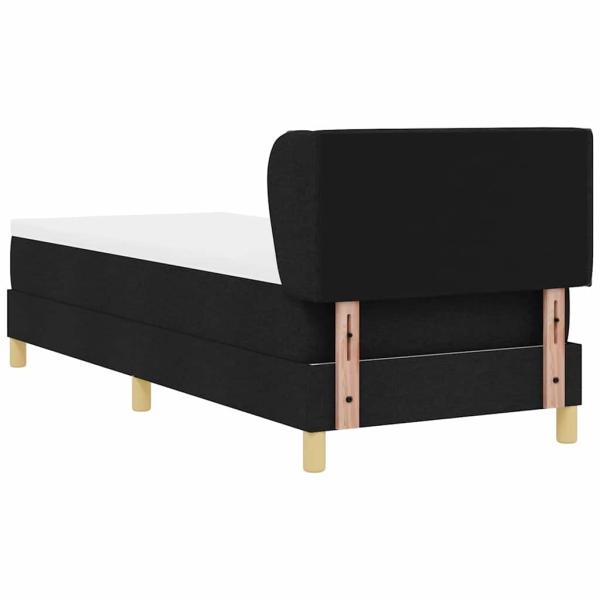 Boxspringbett Schwarz und Weiß und Schwarz 80 x 200 cm Stoff
