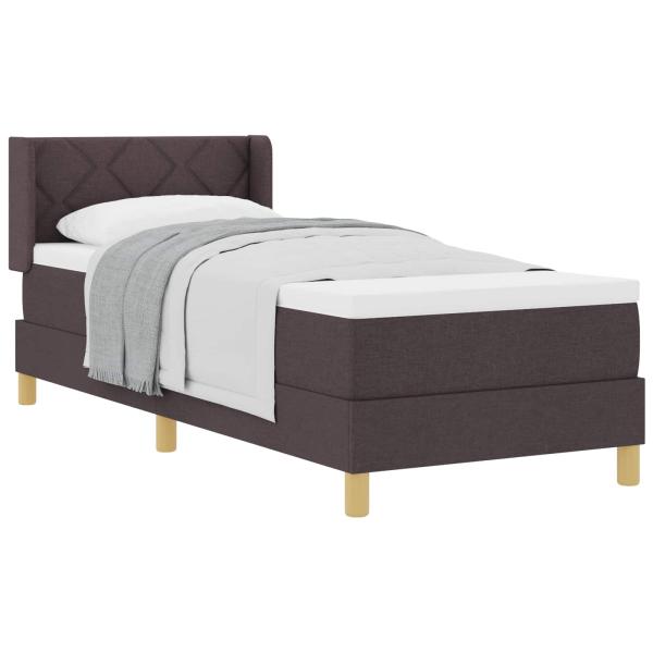Boxspringbett Dunkelbraun und Weiß 80 x 200 cm Stoff