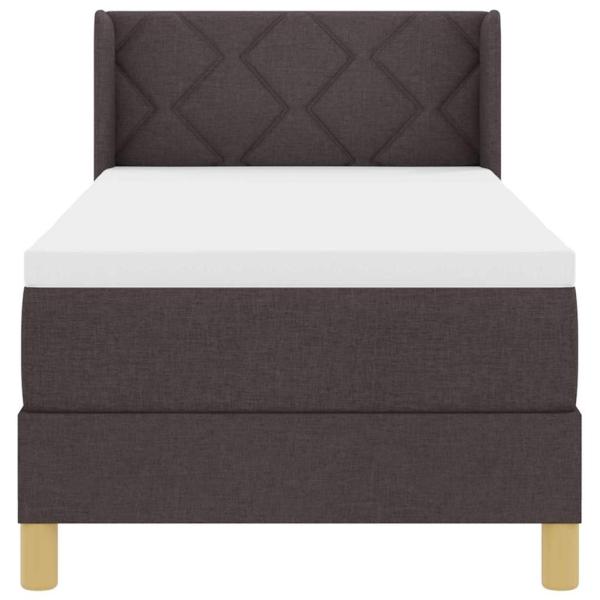 Boxspringbett Dunkelbraun und Weiß 80 x 200 cm Stoff