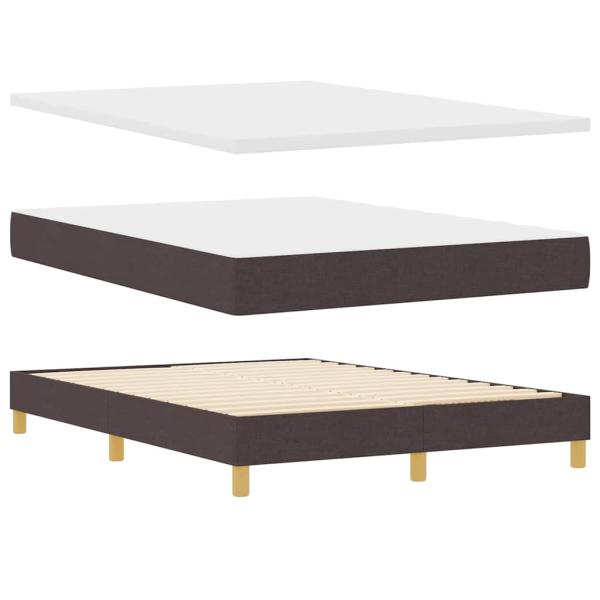 Boxspringbett Dunkelbraun und Weiß 140 x 190 cm Stoff