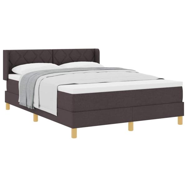 Boxspringbett Dunkelbraun und Weiß 140 x 190 cm Stoff