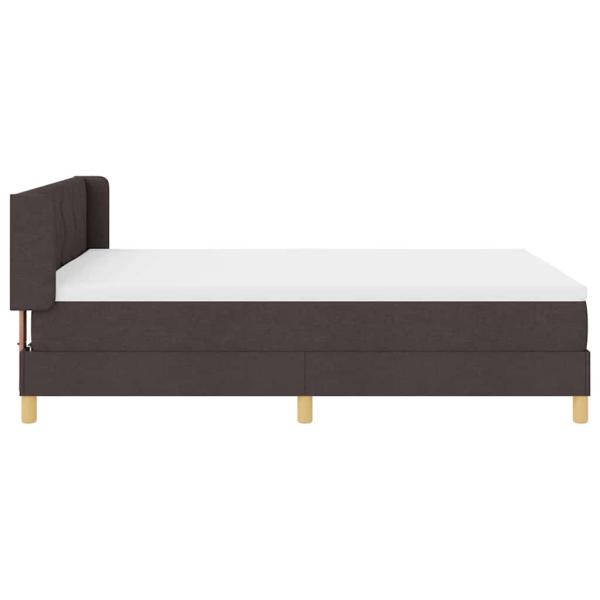 Boxspringbett Dunkelbraun und Weiß 140 x 190 cm Stoff