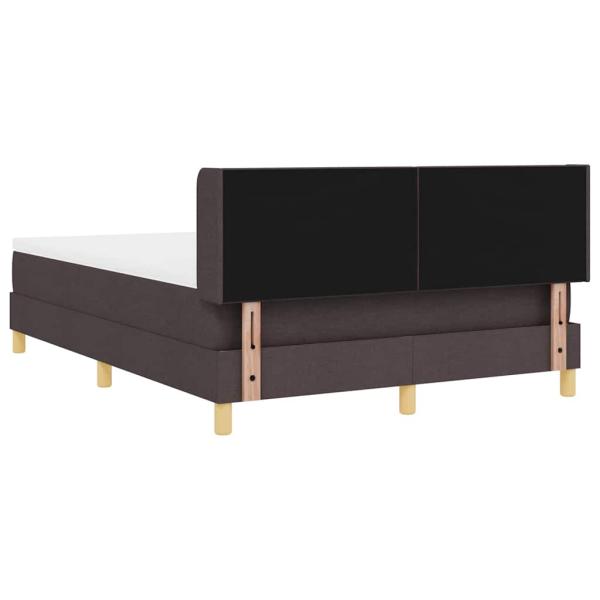 Boxspringbett Dunkelbraun und Weiß 140 x 190 cm Stoff