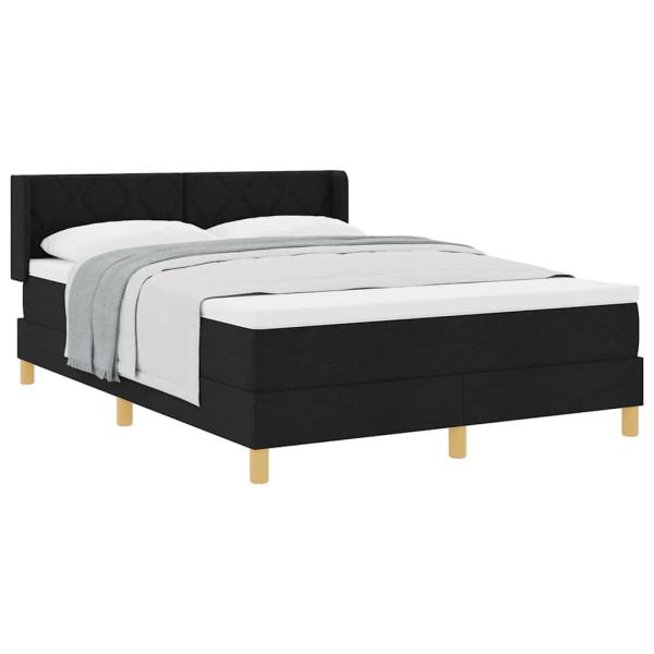 Boxspringbett Schwarz und Weiß und Schwarz 140 x 200 cm Stoff