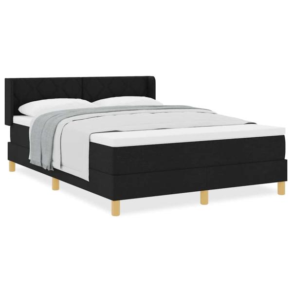 Boxspringbett Schwarz und Weiß und Schwarz 140 x 200 cm Stoff