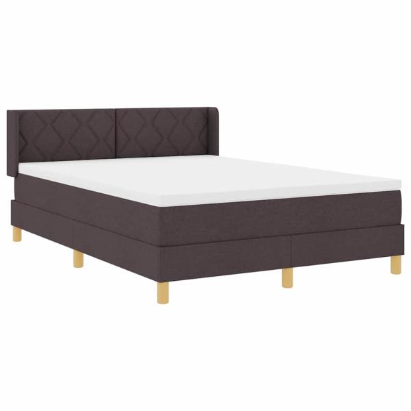 Boxspringbett Dunkelbraun und Weiß 140 x 200 cm Stoff