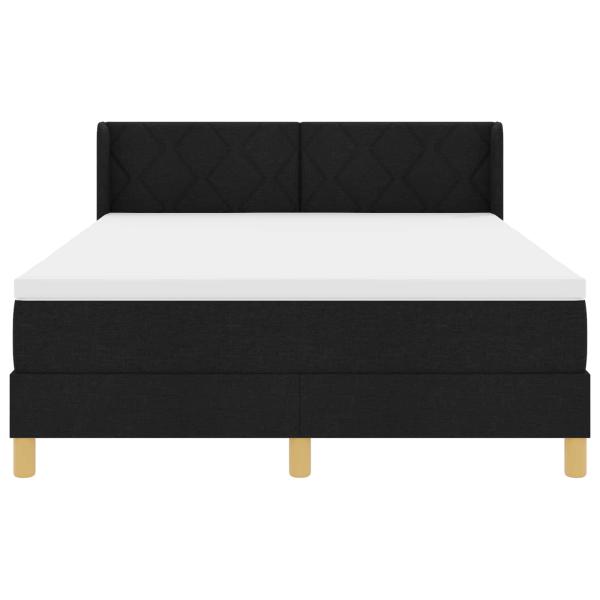 Boxspringbett Schwarz und Weiß und Schwarz 160 x 200 cm Stoff