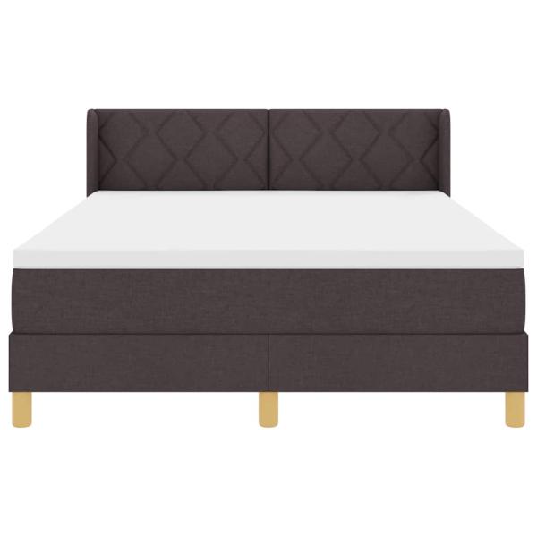 Boxspringbett Dunkelbraun und Weiß 160 x 200 cm Stoff