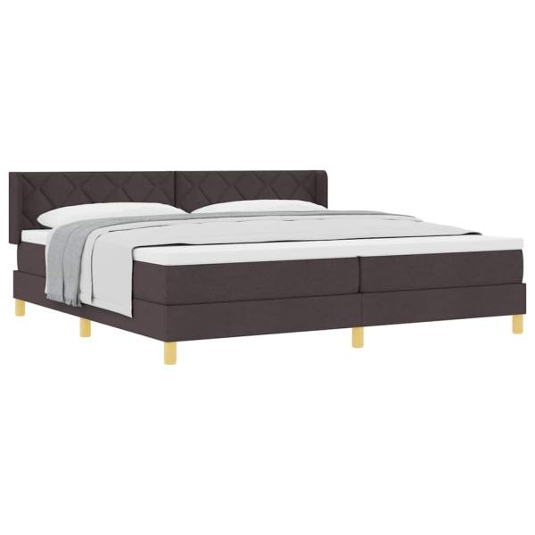 Boxspringbett Dunkelbraun und Weiß 200 x 200 cm Stoff