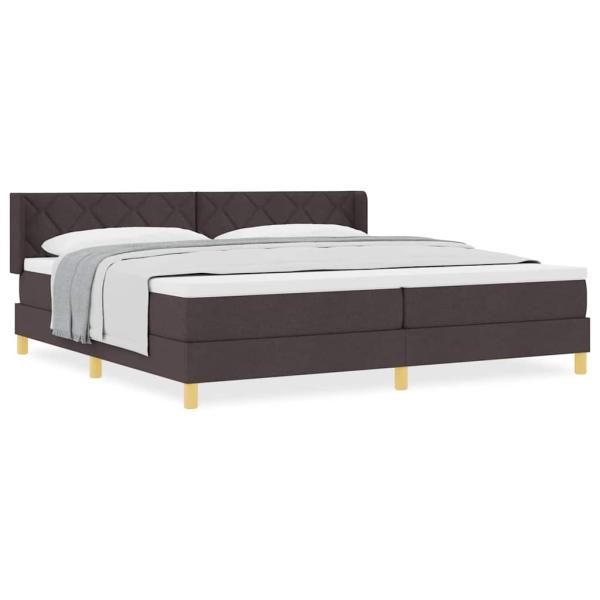 Boxspringbett Dunkelbraun und Weiß 200 x 200 cm Stoff
