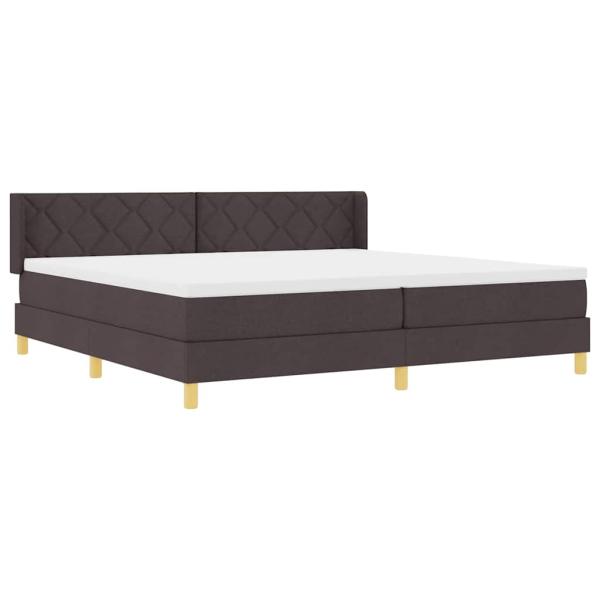 Boxspringbett Dunkelbraun und Weiß 200 x 200 cm Stoff