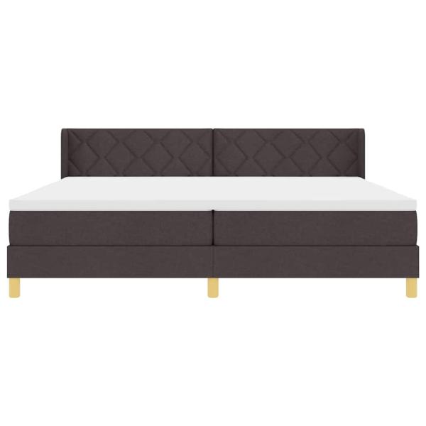 Boxspringbett Dunkelbraun und Weiß 200 x 200 cm Stoff