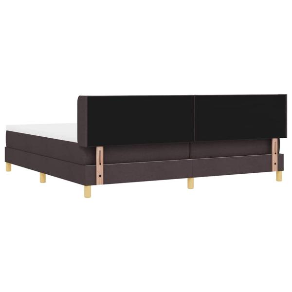 Boxspringbett Dunkelbraun und Weiß 200 x 200 cm Stoff