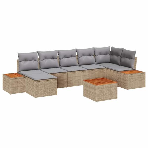 Garten-Sofa-Set 8 pcs Beige 55 x 55 x 37 cm PE Rattan