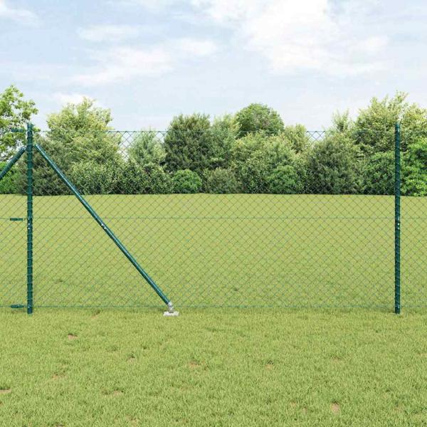 ARDEBO.de - Kettenzaun mit Pfosten Grün 1.2 x 10 m