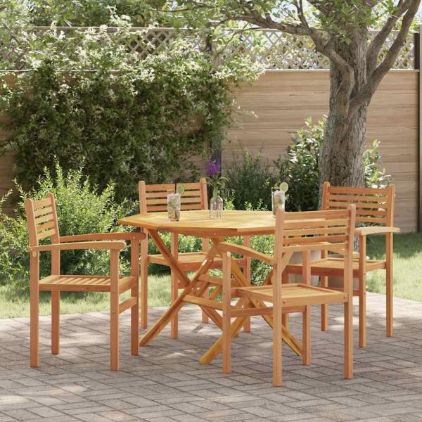ARDEBO.de - Garten Stapelstühle 4 pcs Braun 55.5 x 55.5 x 90 cm