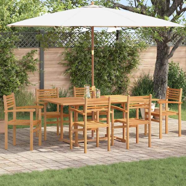ARDEBO.de - Garten Stapelstühle 6 pcs Braun 55.5 x 55.5 x 90 cm