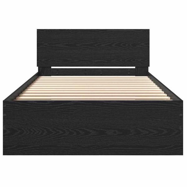 Bettgestell mit Kopfteil Schwarze Eiche 100 x 200 cm
