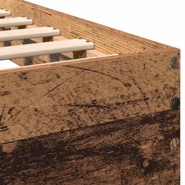 Bettgestell mit Kopfteil Altholz 120 x 190 cm Massivholz