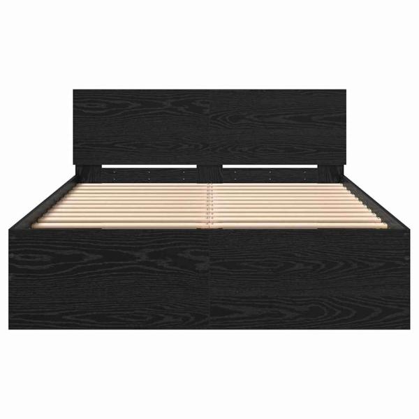 Bettgestell mit Kopfteil Schwarze Eiche 120 x 190 cm Holz