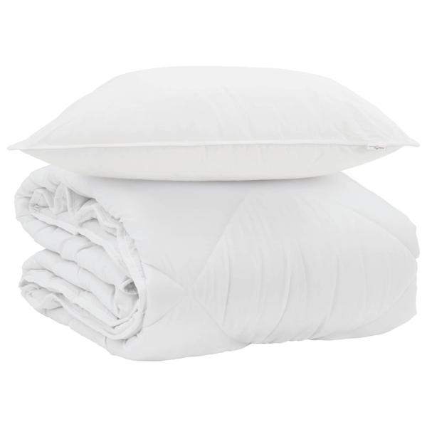 Sommerdecke mit Kissen 2 Stk. Weiß Mikrofaser