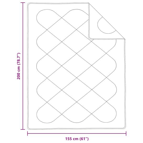 ARDEBO.de - Steppbett mit Kissen 2 pcs Weiß 155 x 200 cm Mikrofaser