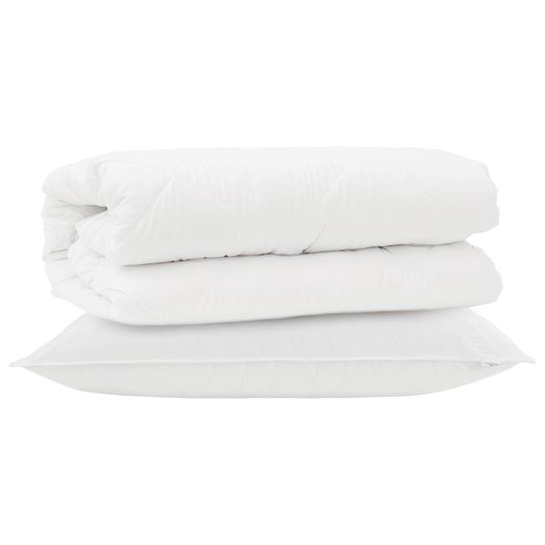 Bettdecke mit Kissen 2 pcs Weiß 135 x 200 cm Mikrofaser