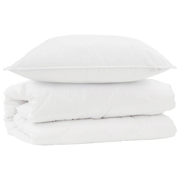 ARDEBO.de - Bettdecke mit Kissen 2 pcs Weiß 135 x 200 cm Mikrofaser