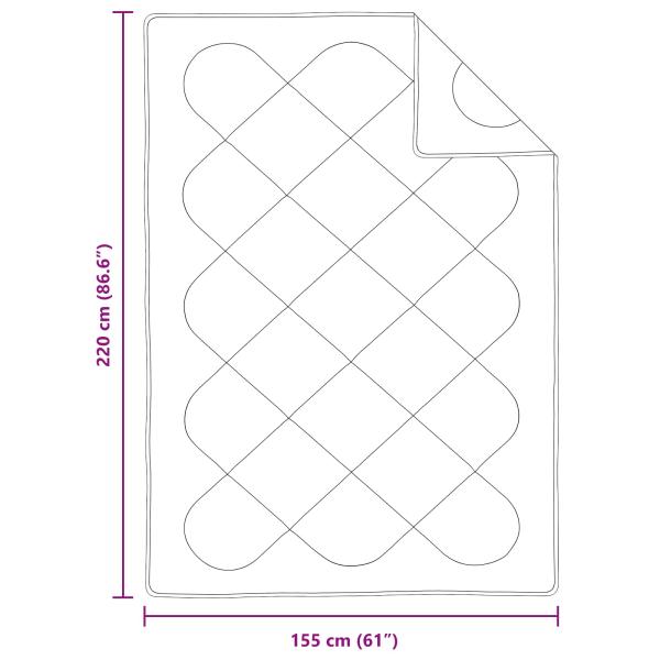 Bettdecke mit Kissen 2 pcs Weiß 155 x 220 cm Mikrofaser