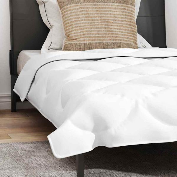 Bettdecke mit Kissen 2 pcs Weiß 155 x 200 cm Mikrofaser