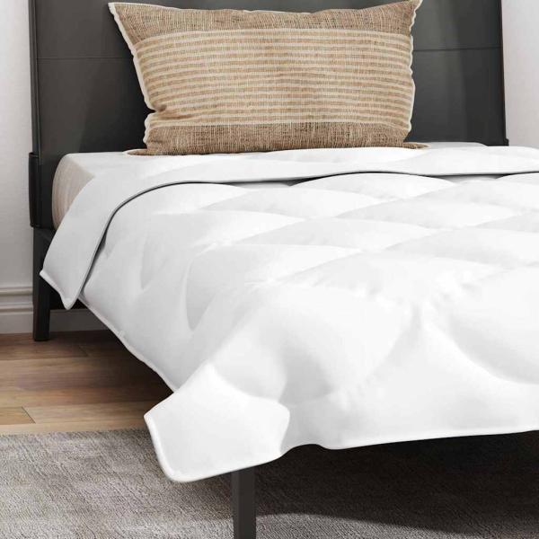 Bettdecke mit Kissen 2 pcs Weiß 135 x 220 cm Mikrofaser